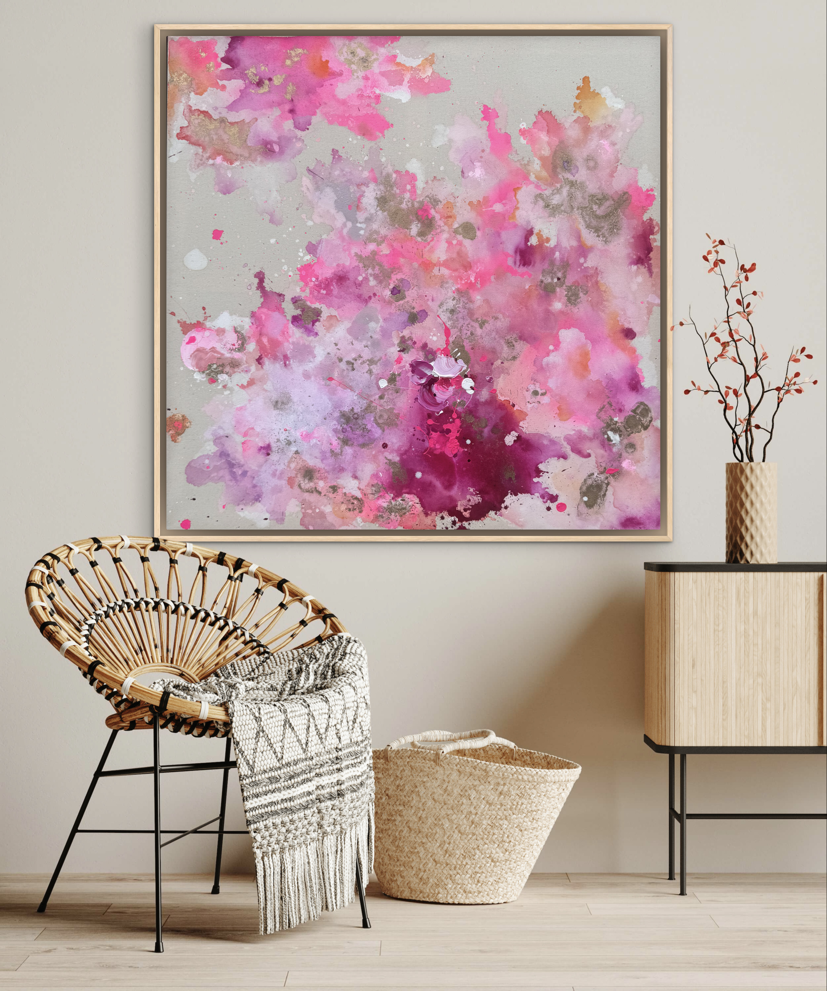 Pure Serie, 2025, Acryl und Gold auf roher Baumwollleinwand, Ansicht 8